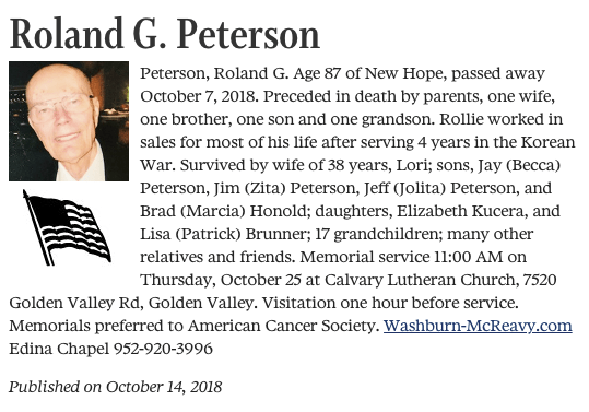 peterson obit